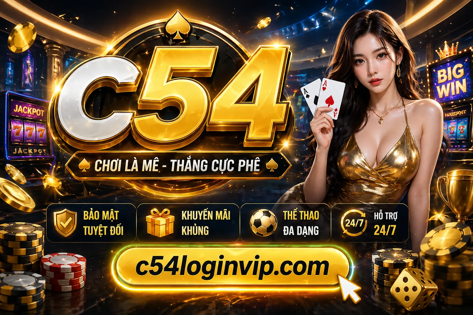 Hình ảnh máy slot game với biểu tượng Jackpot và tiền vàng